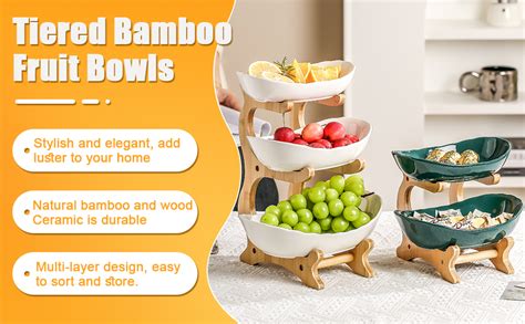 Amazon Homkula Fruit Bowl For Kitchen Counter Tier Ceramic