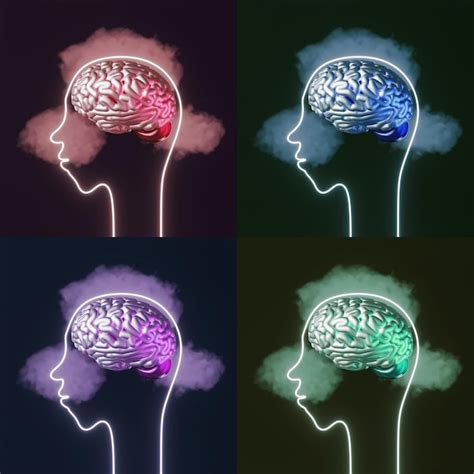 Cabeza Humana Cerebro Emergente Pensamiento Nube D Renderizado Arte