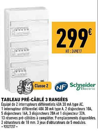 Promo Tableau Pr C Bl Rang Es Nf Schneider Electric Chez Brico Cash