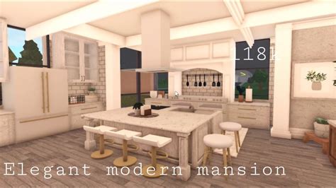 Roblox Bloxburg Elegant Modern Mansion 118k House Build Youtube