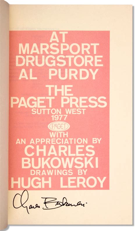 At Marsport Drugstore With An Appreciation By Charles Bukowski