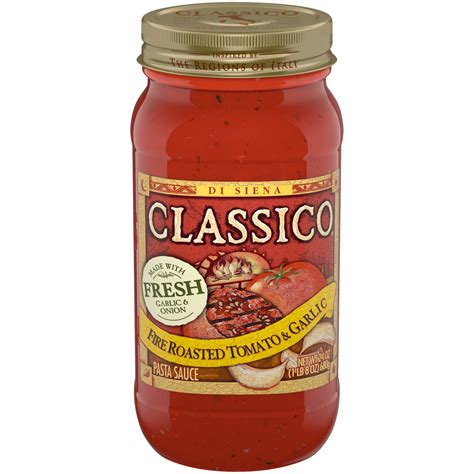 Classico Fire Roasted Tomato And Garlic Pasta Sauce 24 Oz Jar