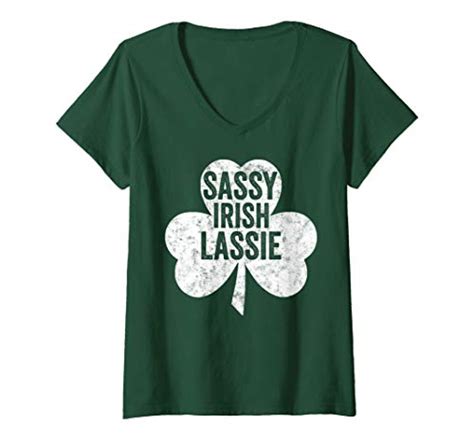 Funny Sassy Irish Lassie Tee Womens Saint Patricks Day Funny T Sassy