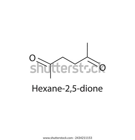 Hexane 25 Dione Skeletal Structure Diagramvolatile Compound Molecule Stock Vector Royalty Free