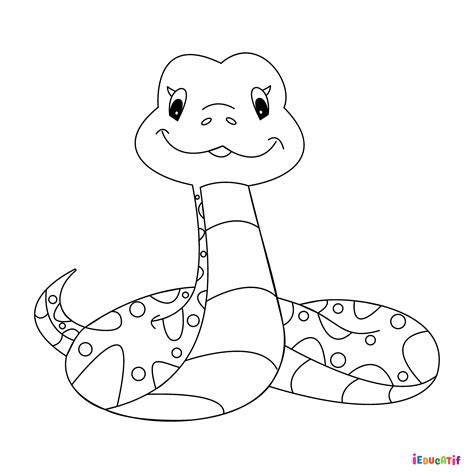 Coloriage Kawaii serpent à imprimer