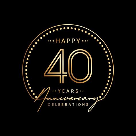 Premium Vector 40th Anniversary Logo With A Simple And Luxurious Style And A Handwritten Text