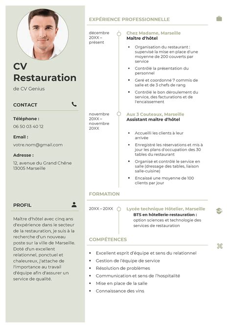 Cv Restauration Exemple Exemple Lettre De Motivation Restauration Frais