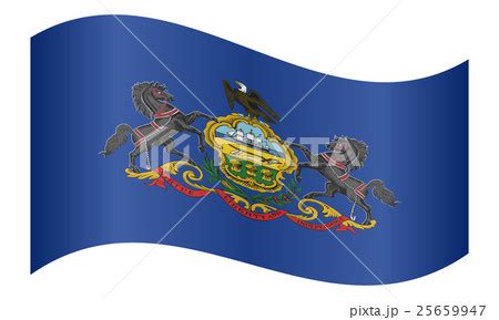 Flag Of Pennsylvania Waving On White Background Pixta