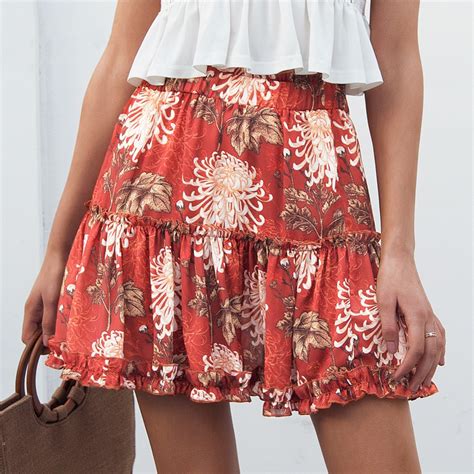 Boho Ruffle Tiered Mini Skirt Top Tier Style