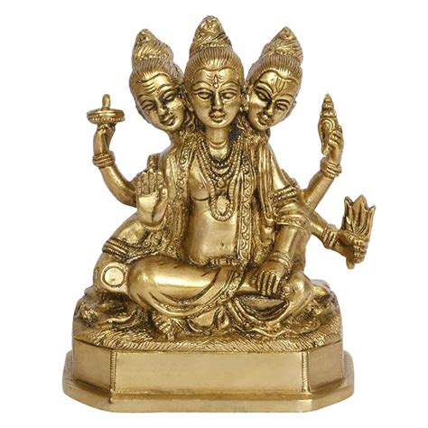 Artvarko Brass Lord Dattatreya Idol Bhagwan Datta Murti Statue For Home