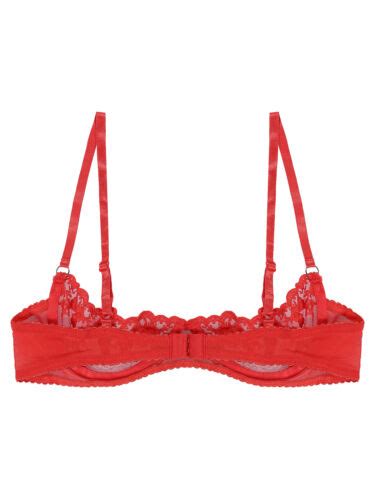 Le Donne Sexy Mezza Coppa Reggiseni Capezzolo Aperto Lingerie In Pizzo