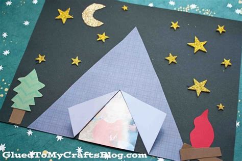 Camping Themed Paper Tent Kid Craft