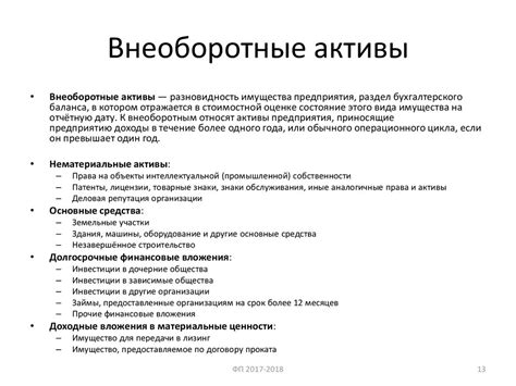 Статьи внеоборотных активов