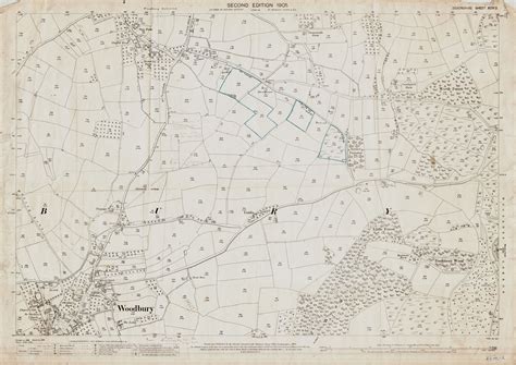 Old Ordnance Survey Map Of Woodbury Northeast Devon In 1905