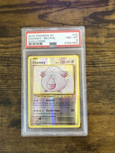 Pokemon Xy Evolutions Chansey Reverse Holo Foil Psa Nm