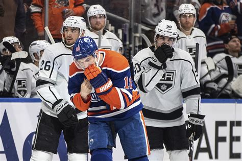 Oilers Zach Hyman Scores A Goal Off His Face In Edmontons Win