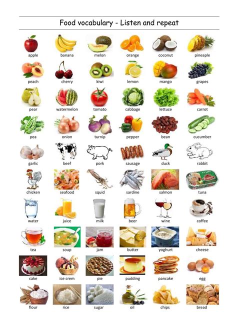 The Food Interactive And Downloadable Worksheet You Can Do The Exercises Online Or Download The