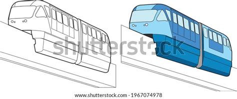 Monorail Train Vector Drawing Transportation Learning 库存矢量图（免版税