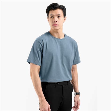 Jual Kaos Polos Lengan Pendek T Shirt Basic Combed 30s Biru Denim