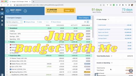 June Budget With Me May Paycheck Ynab Uk Budget Cashstuffing