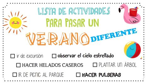 [checklist Descargable] Lista De Actividades Para Pasar Un Verano Top