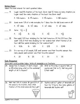 5 NF 4 5 NF 6 Assessment Multiply Fractions Mixed Numbers Test 2