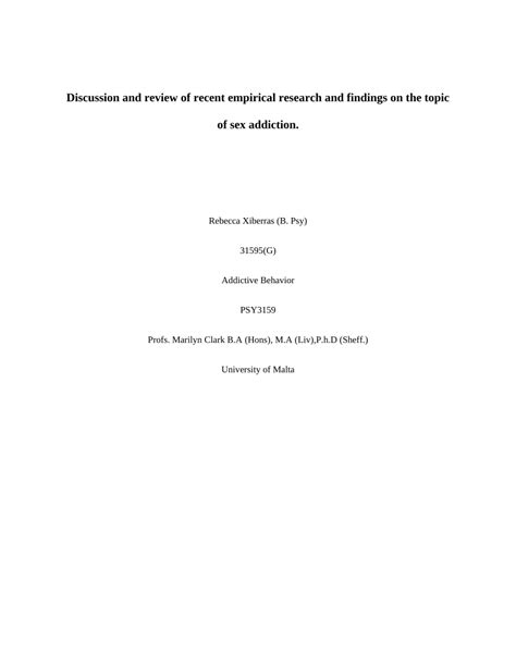 Pdf Sex Addiction