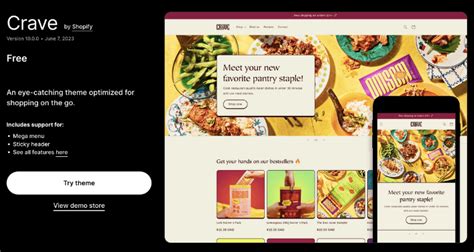 Shopify Crave Theme The Perfect Theme For Food Startups