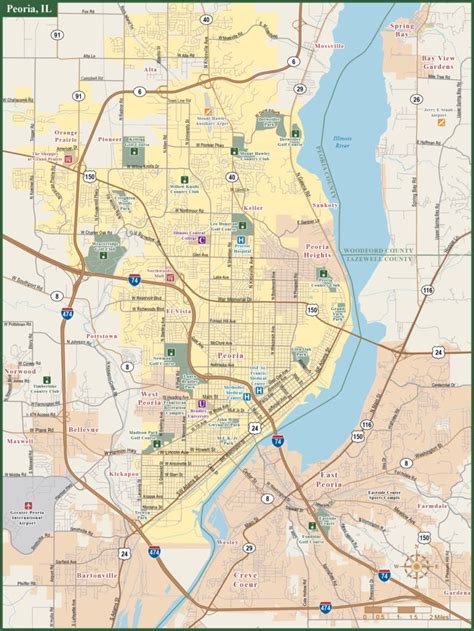 Peoria Metro Map Digital Vector Creative Force