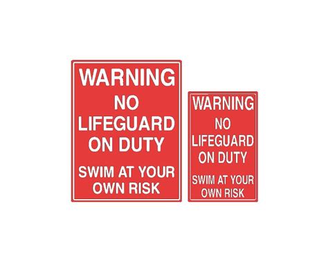 Warning Swim At Your Own Risk Sign