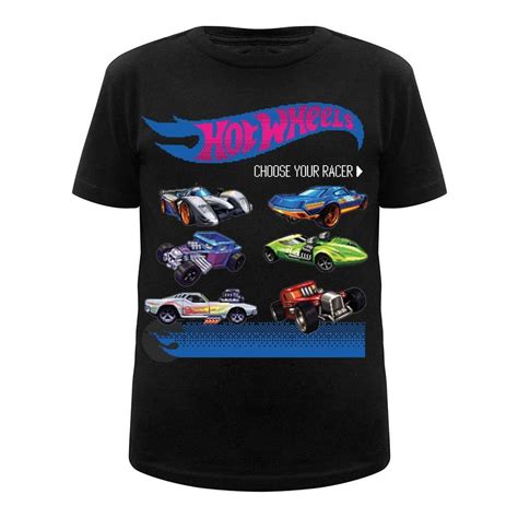 Playera Hot Wheels Talla Manga Corta Con Estampado Negro Walmart