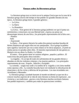 Ensayo Sobre La Literatura Griega Pdf Descarga Gratuita