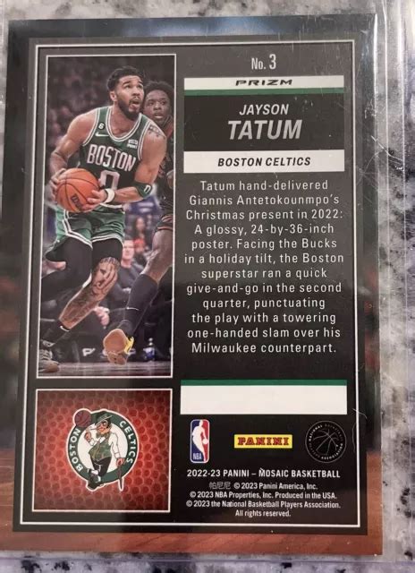 Mosa Que Panini Jayson Tatum Jam Masters Vert Prizm Boston