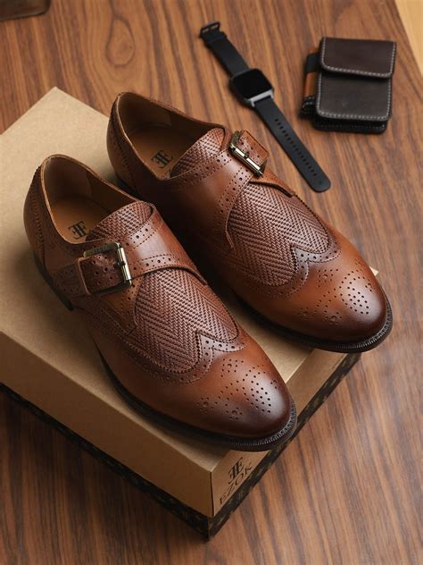 Buy Ezok Men Tan Brown Formal Monk Shoes Formal Shoes For Men 19709416 Myntra