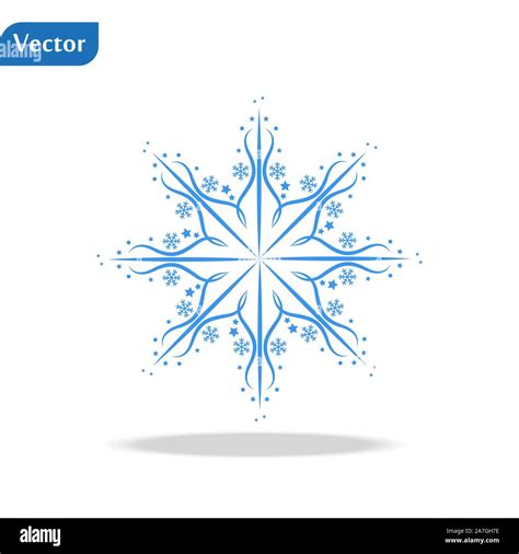 Winter Snowflake Isolated On White Background Vector Illustration