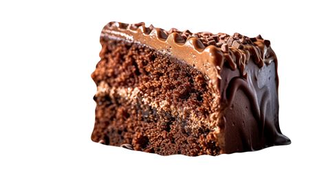 Slice Of Tasty Homemade Chocolate Cake On Transparent Background