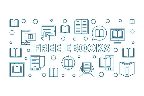 Free Ebooks Vector Horizontal Illustration In Outine Style