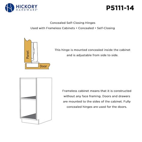 Hickory Hardware 105 Degree Half Overlay Concealed Self Closing Polished Nickel Cabinet Hinge 1