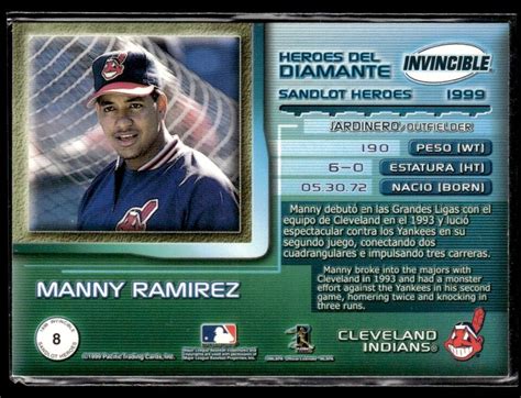 Pacific Crown Collection Platinum Blue Manny Ramirez Cleveland