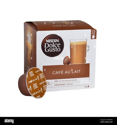 Box Of Nescafe Dolce Gusto Cafe Au Lait Coffee Pods One Pod Is In Front