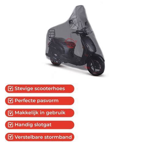 Sym Fiddle 2 Hoes Zwart Met Hoog Windscherm Waterdicht Scooter