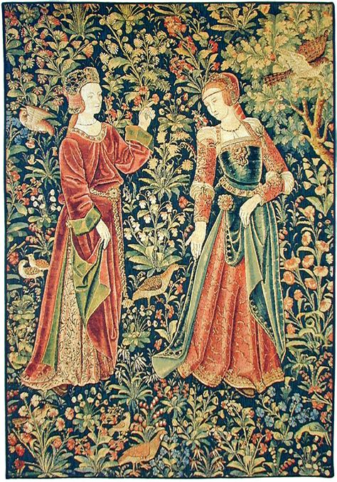 Promenade Otros Medievales Tapices De Pared Mille Fleurs Tapestries