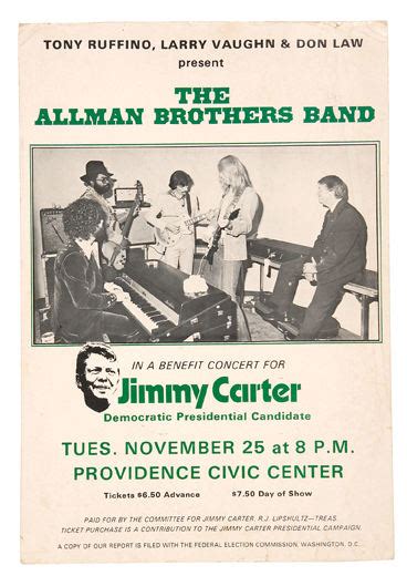 Hake S Jimmy Carter Benefit Concert Poster Featuring The Allman Bros Band