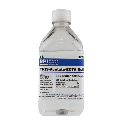 Tae 50x Buffer Tris Acetate Edta 50x Solution 1 Liter Industrial And Scientific