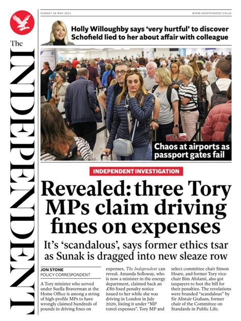 Independent On Sunday Front Page 28th Of May 2023 Tomorrow S Papers