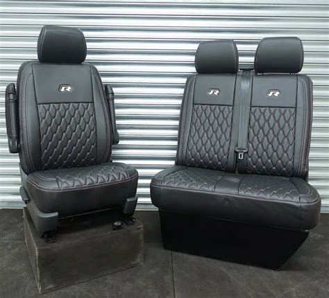 Vw Transporter T6t61 Grey Elongated Hex Design Seat Covers Ezee Parts