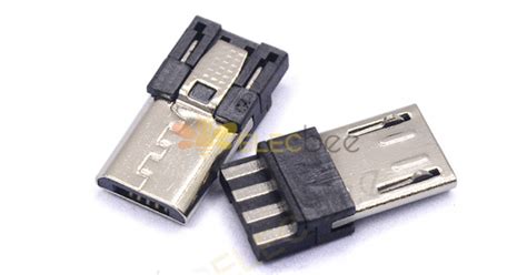 Micro Usb Male Connector 5 Pin Straight Sold Type For Cable