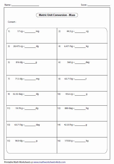 Metrics And Measurement Worksheet