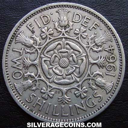 Elizabeth Ii British Shillings Florin Silver Age Coins