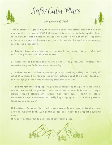 Emdr Resource Calm Safe Place Script Etsy